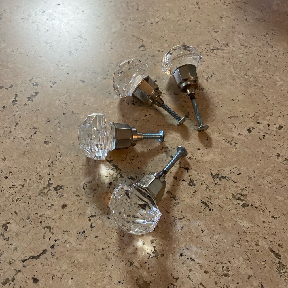SALE! Gorgeous acrylic crystal faceted drawer knobs